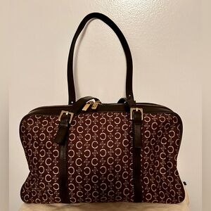 CELINE C Macadam Canvas Hand Bag
Brown Gold Authentic Vintage A condition.